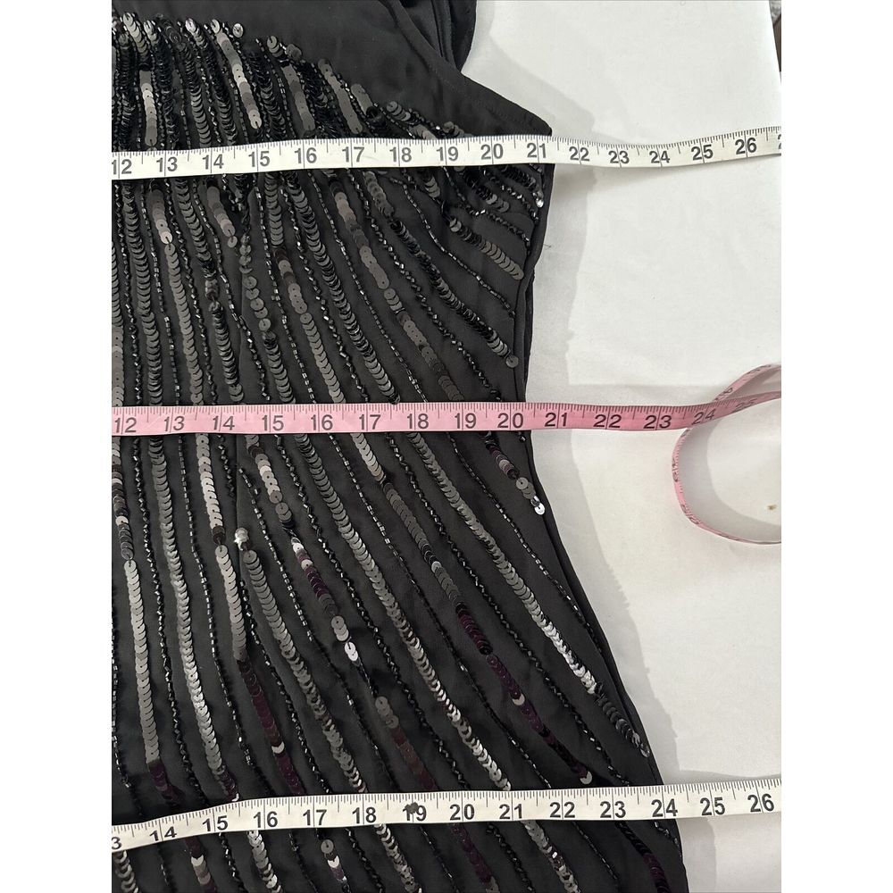 NWT $798 Mac Duggal [sz 16 ] Beaded Embellished Column Cape Gown in Black #G1853 - Picture 6 of 16